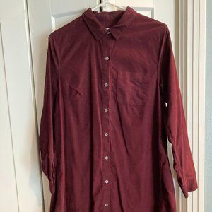 J Jill Cranberry Corduroy Dress